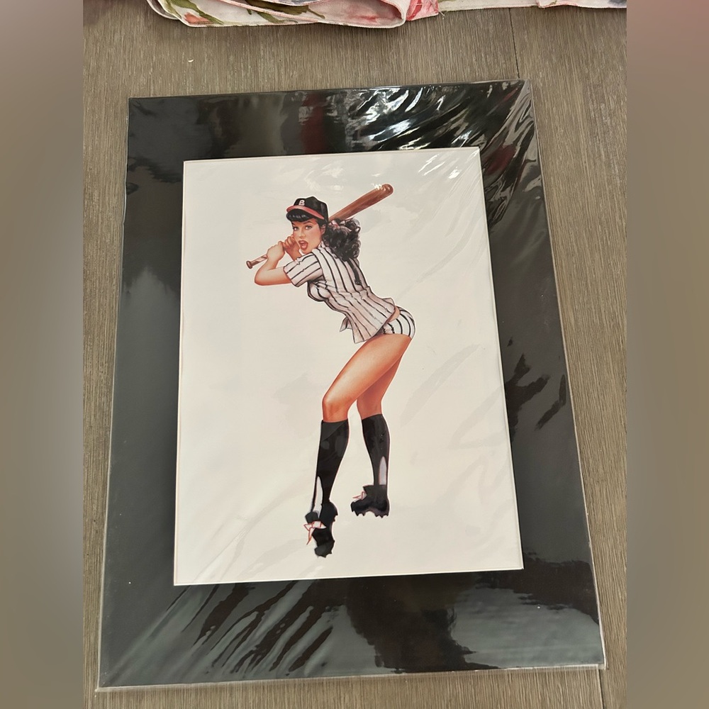 Bettie Page Olivia Baseball Pin Up Print